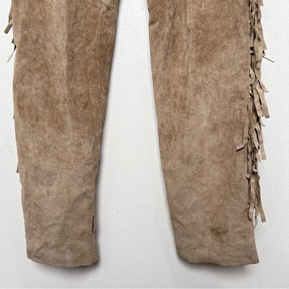 Danier Womens 2 Vintage Fringe Cowboy Western Faux Leather Pant - Picture 12 of 16